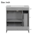 30 Inch Grey Bathroom Vanity With Ceramic Sink Combo, Abundant Storage Cabinet 2 Soft Close Doors And Double Tier Deep Drawer Grey Bathroom Mdf