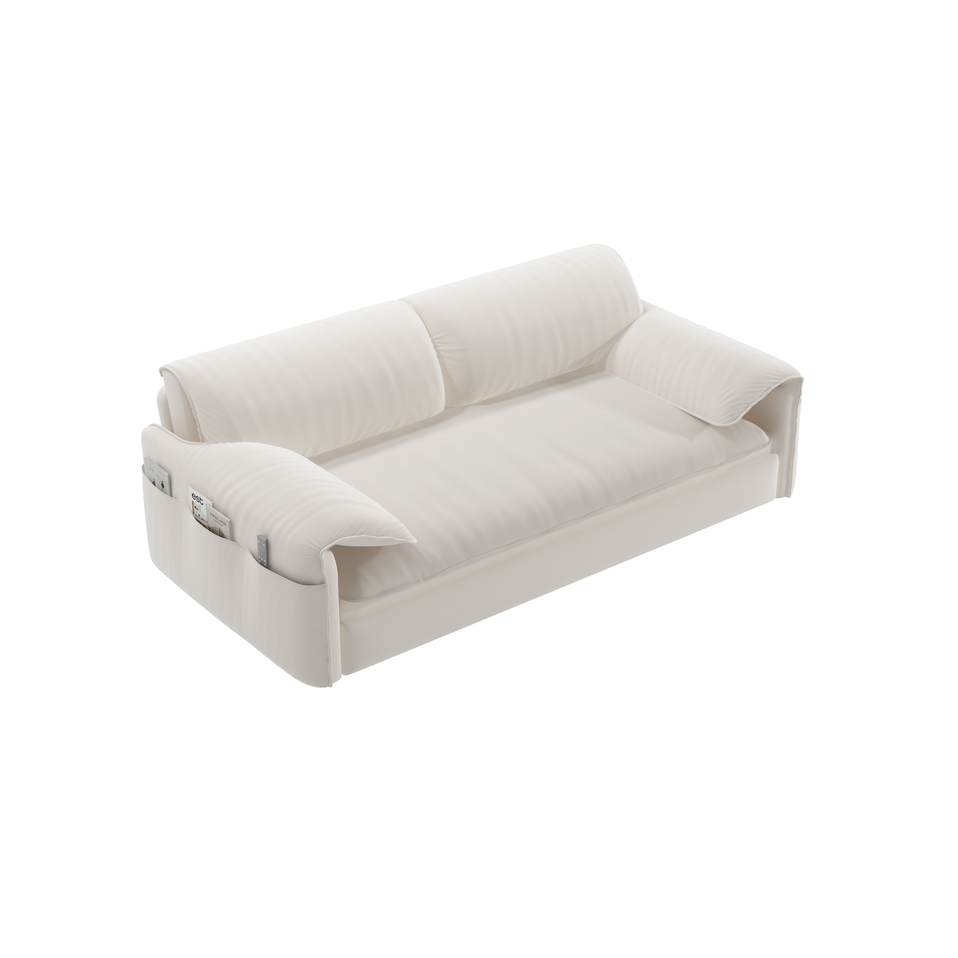 63.8" Queen Pull Out Sofa Bed, 3 In 1 Convertible Sleeper Sofa With Side Storage,Multi Functional Velvet Loveseat Bed For Living Room,Bedroom,Apartment,Office,Beige Old Sku:W1885122051 W1885P154637