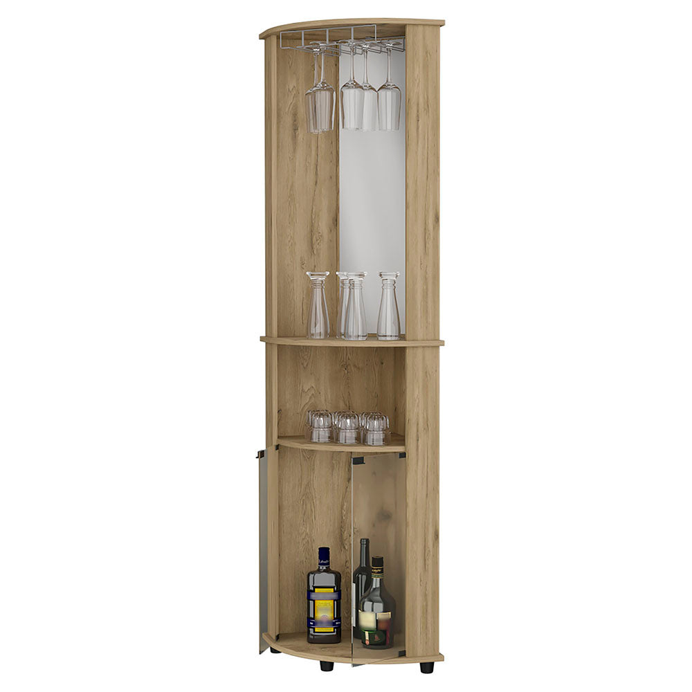 Oregon Corner Bar Cabinet, 3 Tier Shelf With