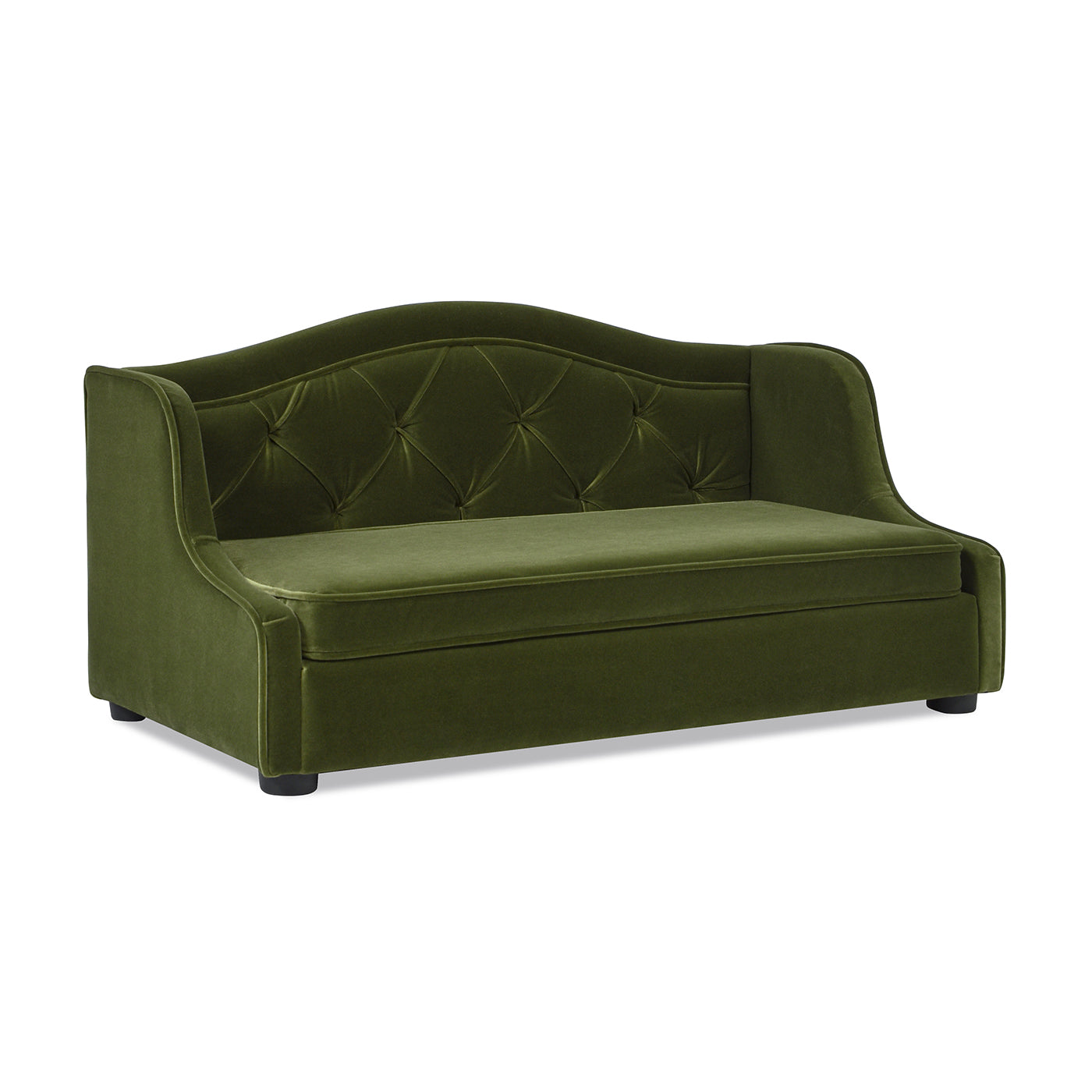 Robin 35" Tufted Wingback Pet Sofa Bed, Medium, Olive Green Performance Velvet Olive Green Foam Velvet