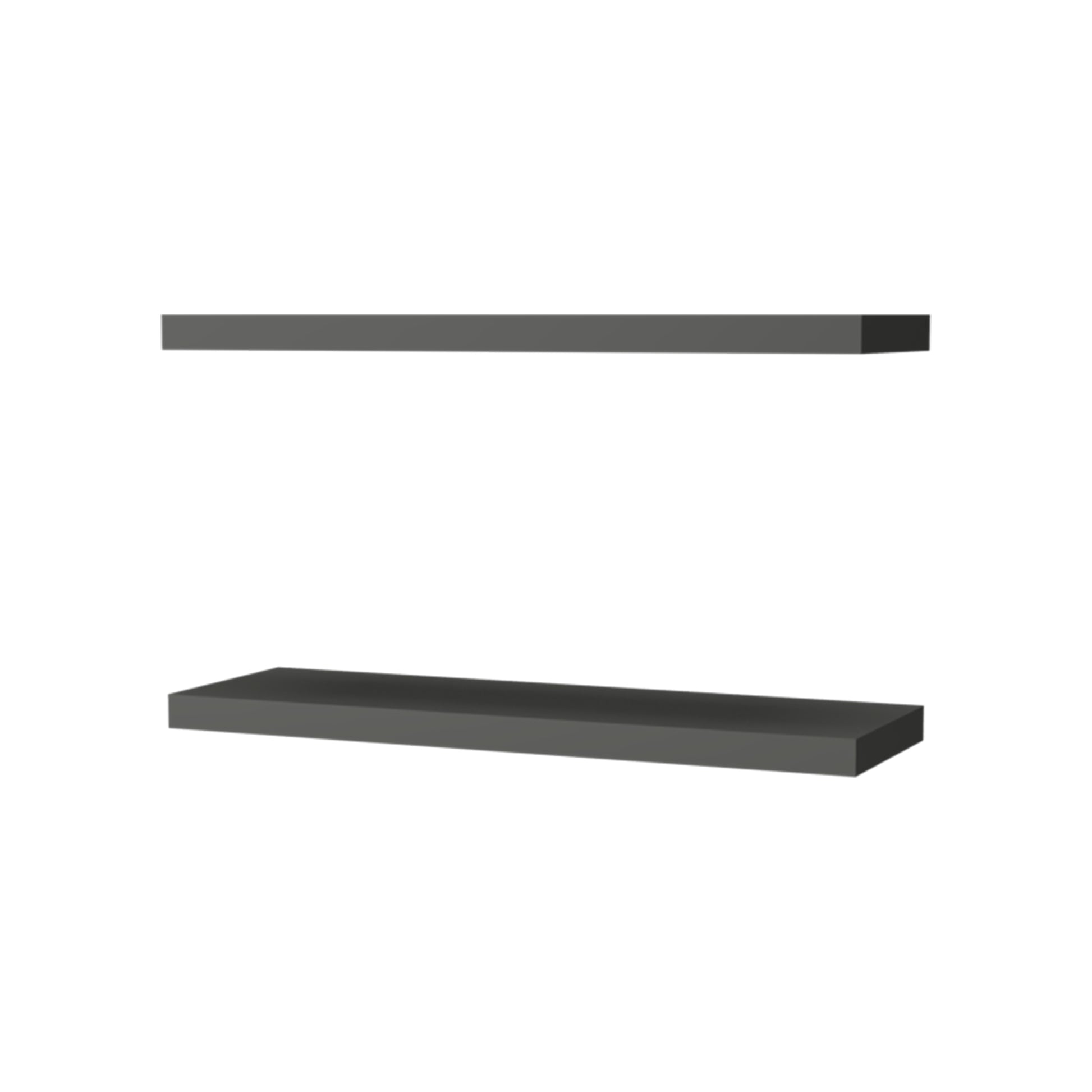 Iva Floating Shelf In Melamine X2, Matt Grey Matte Gray Primary Living Space Modern Particle Board Melamine
