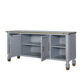 Pearl Grey 2 Door Tv Stand With 2 Shelf Grey Primary Living Space 65 Inches 60 69 Inches 65 Inches Solid Wood Mdf