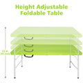 4Ft Green Portable Folding Table Indoor&Outdoor -