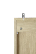 4 Door Cabinet With 4 Shelves With 4 Adjustable Inner Shelves, Storage Cabinet Natural Mdf