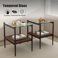 Coffee Table And End Tables Set Of 3, Tempered Glass Table With Mdf Layer, Modern Tables For Living Roomtransparent Glass Transparent Tempered Glass