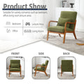 Coolmore Modern Accent Chair, Solid Wood Padding Lounge Armchairs With One Pillow For Living Room, Bedroom, Guest Room Green Green Rubberwood Foam Velvet