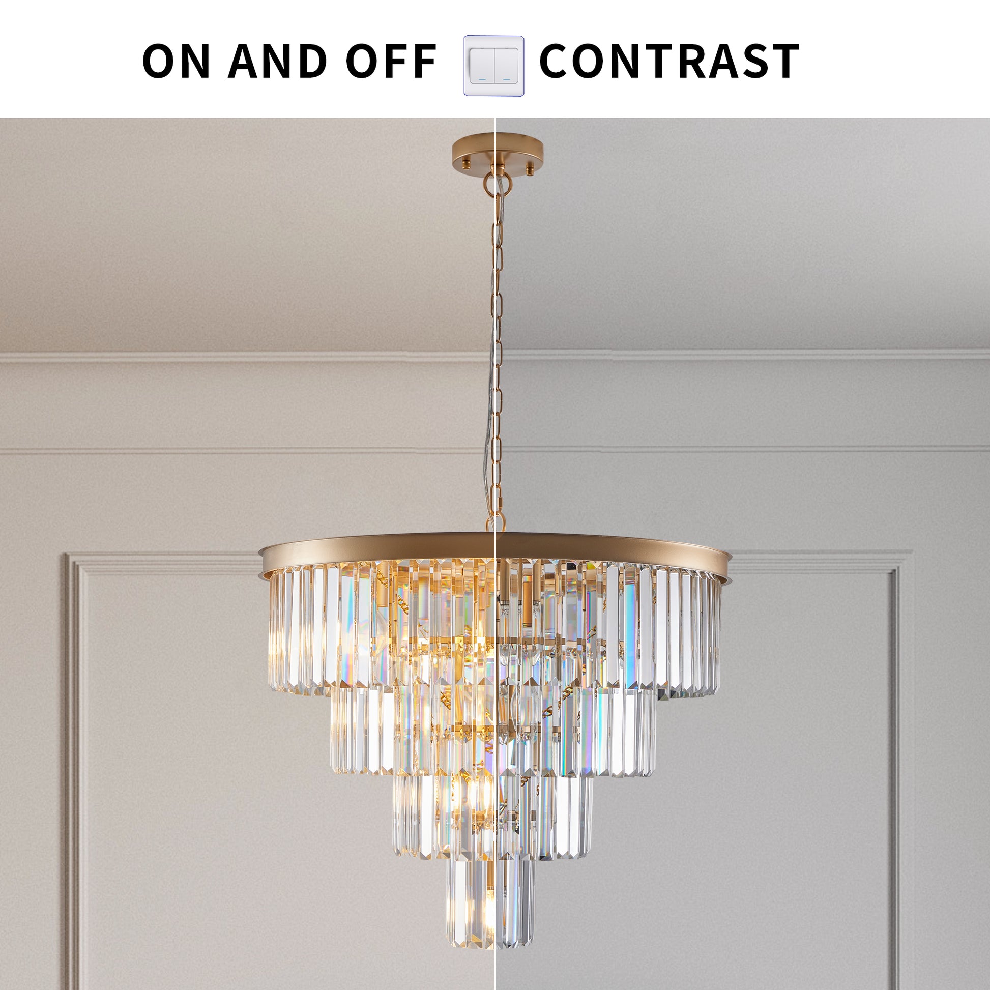 Contemporary Crystal Modern Chandeliers Crystal Ceiling Chandelier 4 Tier Golden Chandelier Lighting For Dining Room Living Room Bedroom Bulbs Not Included Gold Crystal Iron