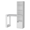 Anson Computer Desk With 4 Tier Bookcase And 1 Door Cabinet White Computer Desk Office Modern Rectangular Bookcase Desk Rectangular Mdf Engineered Wood