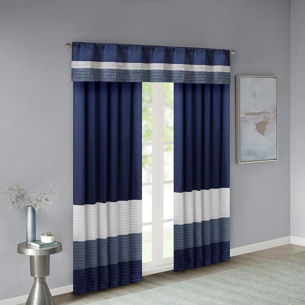 Polyoni Pintuck Curtain Panel Only 1 Pc Panel Multicolor Cotton