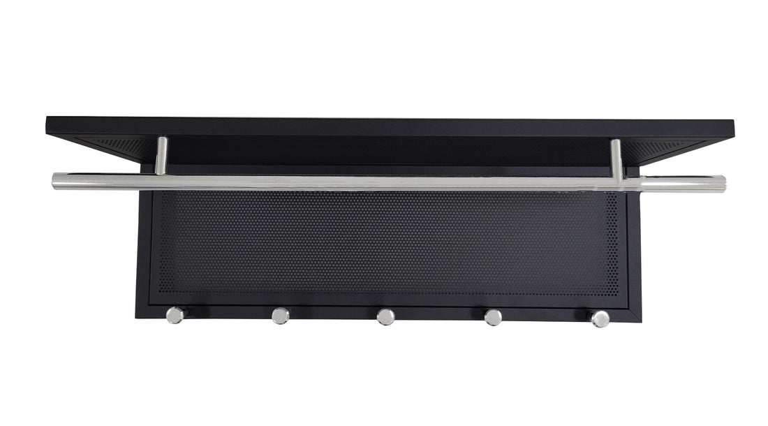 Esyspot Metal Powder Coating Hook Wall Mounted With Shelf Black Bedroom Contemporary Metal Chrome,Metal