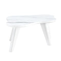 Modern Minimalist Wood Color Table Top. Solid Wood Legs, Cloud Shape To Give You A Experience, Computer Desk. The Game Table. Suitable For Dining And Living Rooms. White Mdf