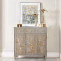 Dauphin Handpainted Entryway Storage Cabinet, Grey Cashmere Wood Gray Solid Wood Mdf Solid Wood Mdf