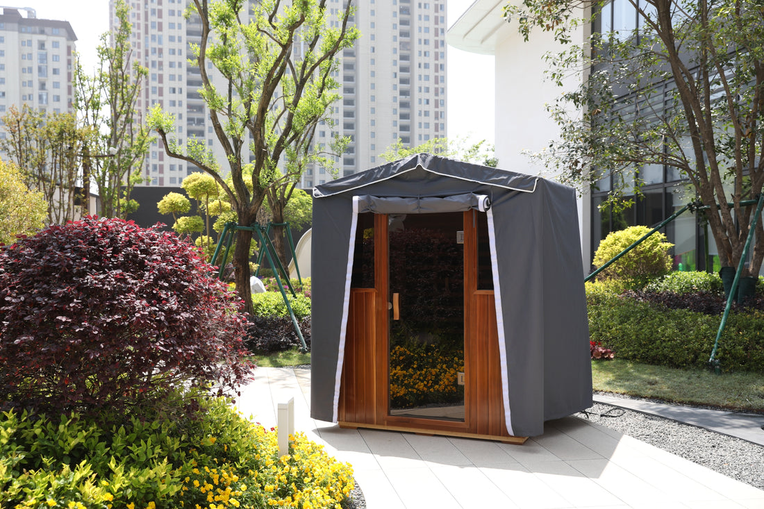 Sauna Outdoor Rain Cover For Four People Black Iron Metal