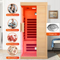 Canadian Hemlock Single Sauna Room Ancient Oak Wood Paper Glass