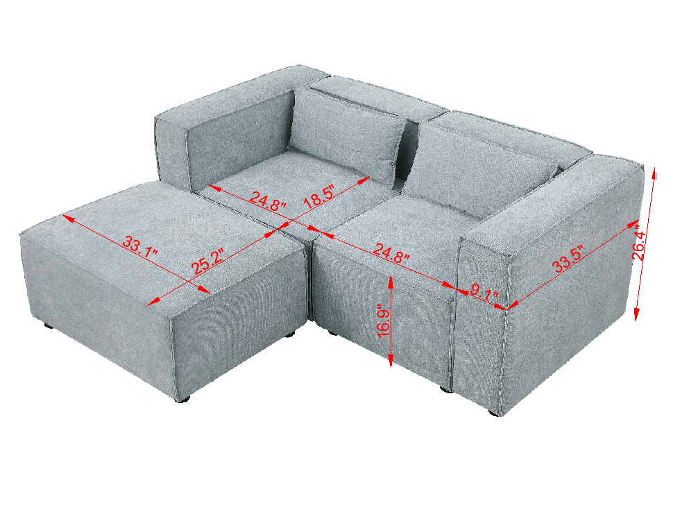 Modular Sofa Beige Chenille Fabric, Simple And Grand, The Seat And Back Is Very Soft. This Is Also A Knock Down Sofa Beige Chenille 3 Seat