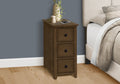 Accent Table, End, Side Table, Nightstand, Narrow, Bedroom, Storage Drawer, Lamp, Brown Veneer, Transitional Espresso Mdf