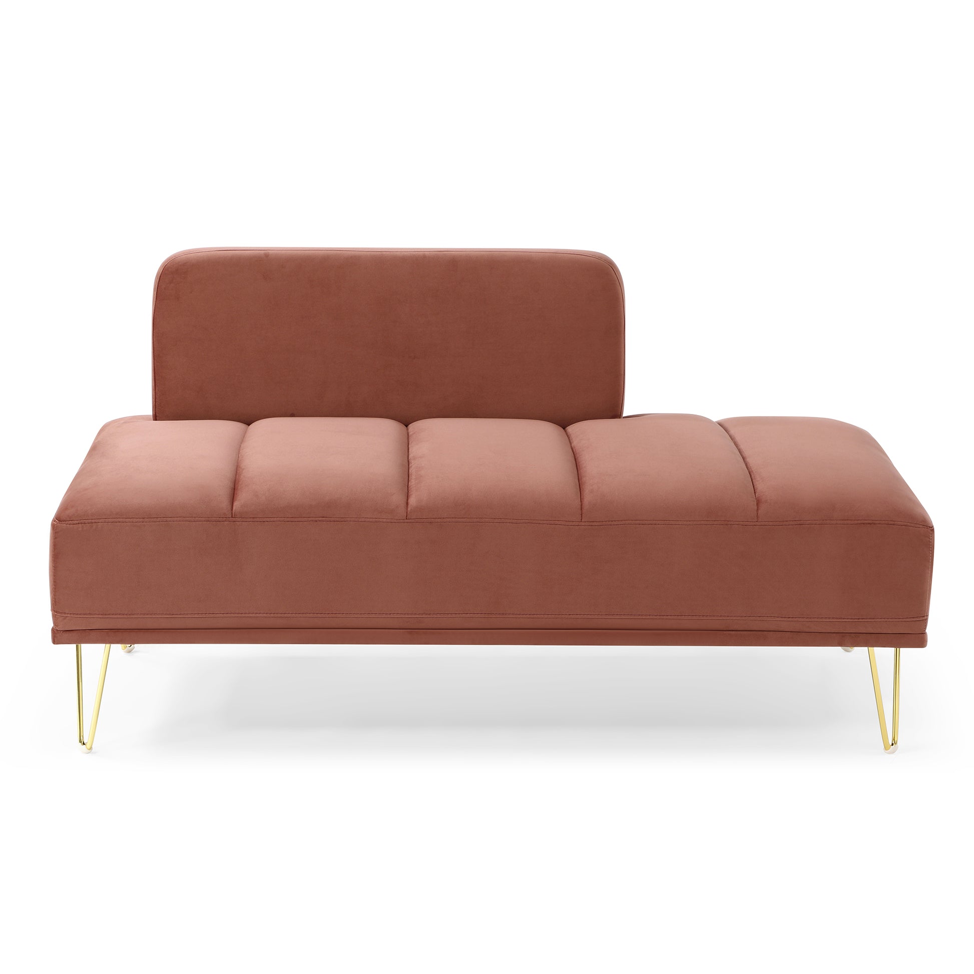 56.3"Inch Width Modern End Of Bed Bench,Velvet Fabric Upholstered 2 Seater Sofa Couch Entryway Ottoman Bench, Fuzzy Sofa Stool Footrest ,Window Bench With Gold Metal Legs For Bedroom, Living Room,Rose Rose Velvet Primary Living Space Modern Foam Velvet 2