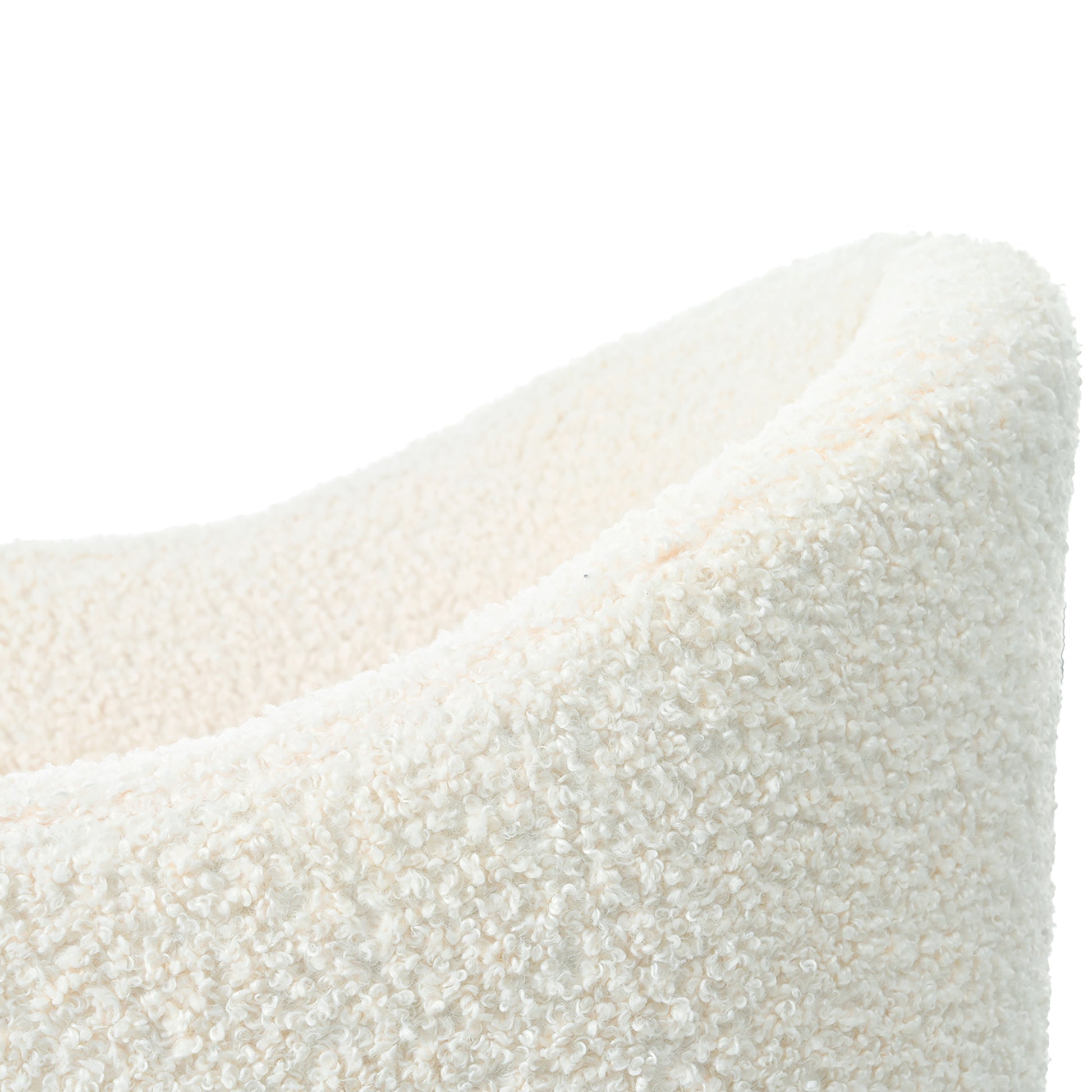 Mirod Stylish Curved Design, Comforting Embrace, Versatile Aesthetic, Dual Purpose Decorative Accent Chair, For Living Room,Bedroom And Study White Boucle