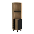 Ash 1 Door Corner Bar Cabinet Freestanding 1 2 Shelves Tan Primary Living Space Melamine