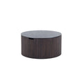 Handmade Round Coffee Table Side Table End Table, Fraxinus Mandshurica Mdf, Smoky Color, 27.55Inch *13.77Inch Smoke Primary Living Space Artsy Round Mdf