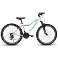 A26208 Ecarpat 26 Inch Mountain Bike, 21 Speed V Brake, Front Suspension, Carbon Steel Frame Mountain Bike For Teenagers Girls Women Bicycles Cycling White Durable Garden & Outdoor Contemporary Polyurethane Foam Steel