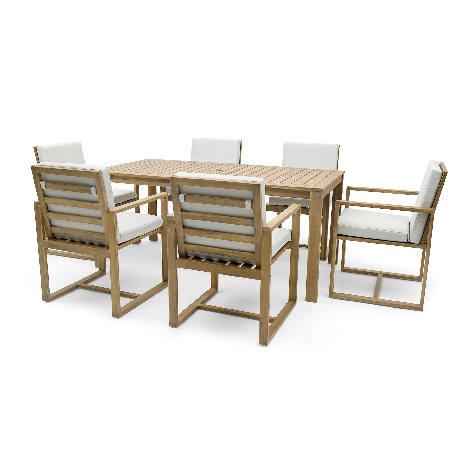 Patio Dining Set Outdoor Dining Table and Chair Set yes-light teak-weather resistant frame-water