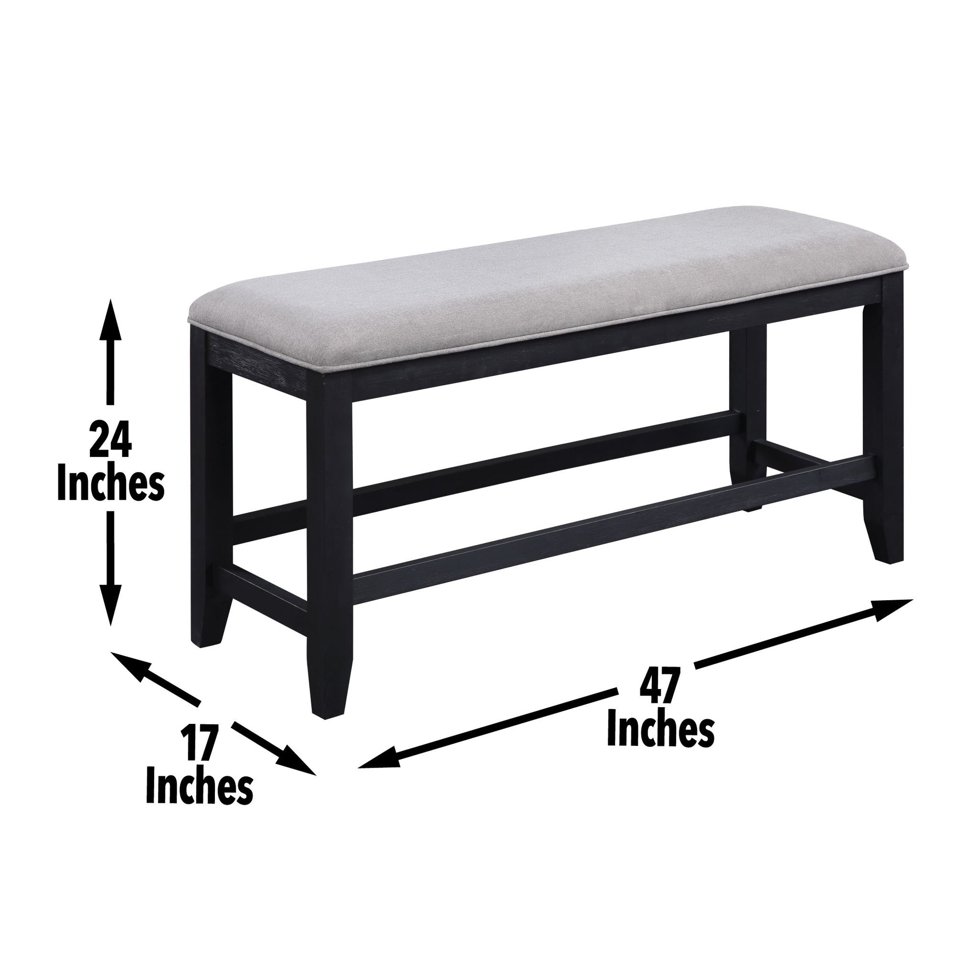 Yves Counter Bench Gray Silver White Wood