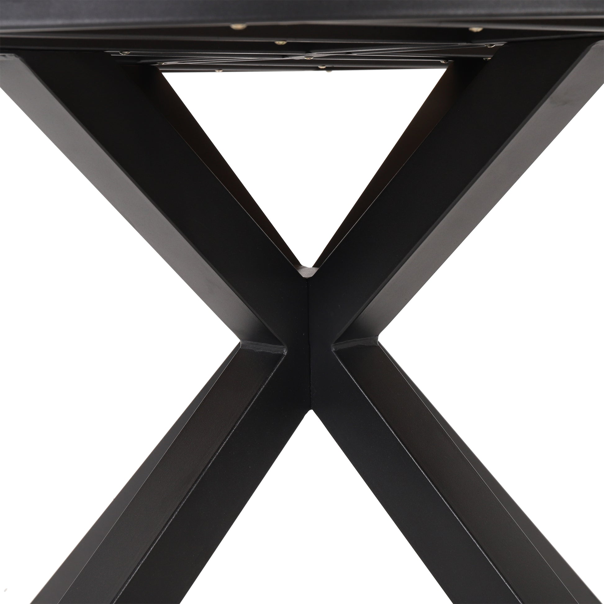 Modern Dinning Table Black Metal & Wood