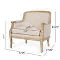 Club Chair Beige Brown Fabric