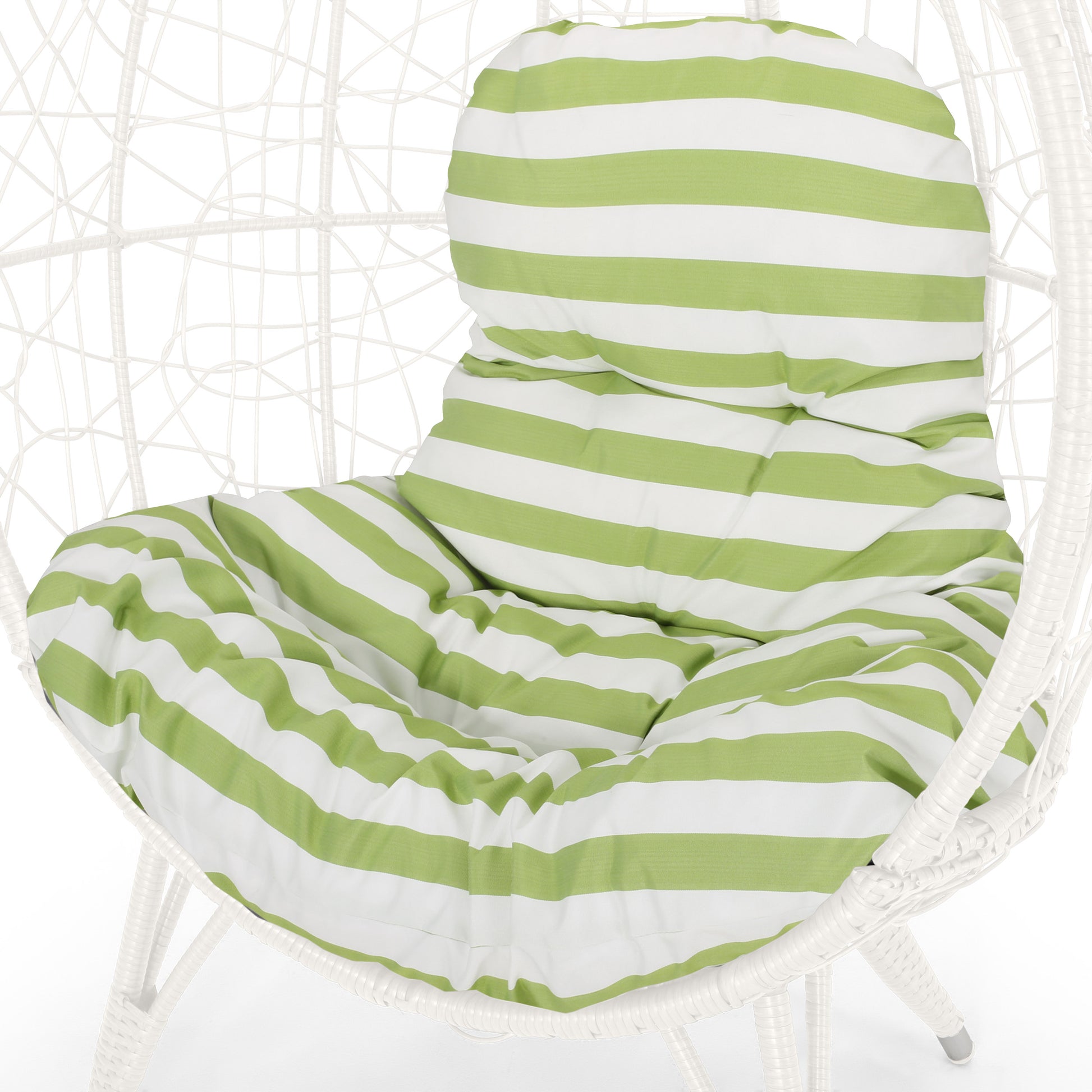 Gianni Teardrop Chair White Green Pe Rattan Iron Waterproof Fabric
