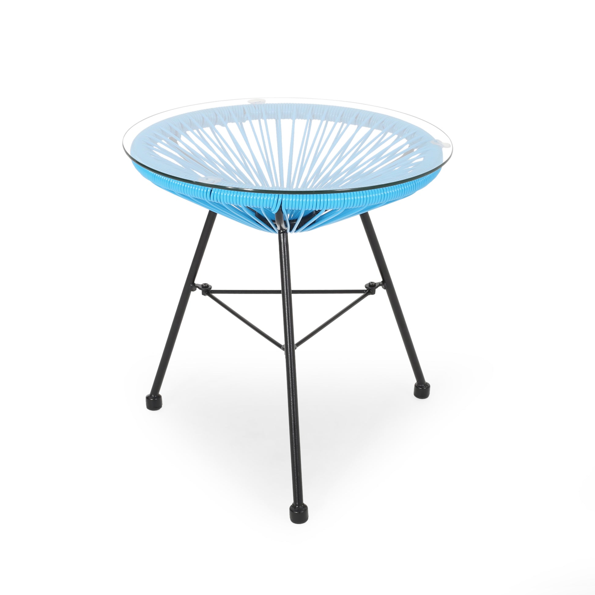 NUSA SIDE TABLE blue-tempered glass