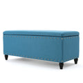 Storage Ottoman Teal Fabric