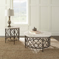 Roland End Table White White Marble