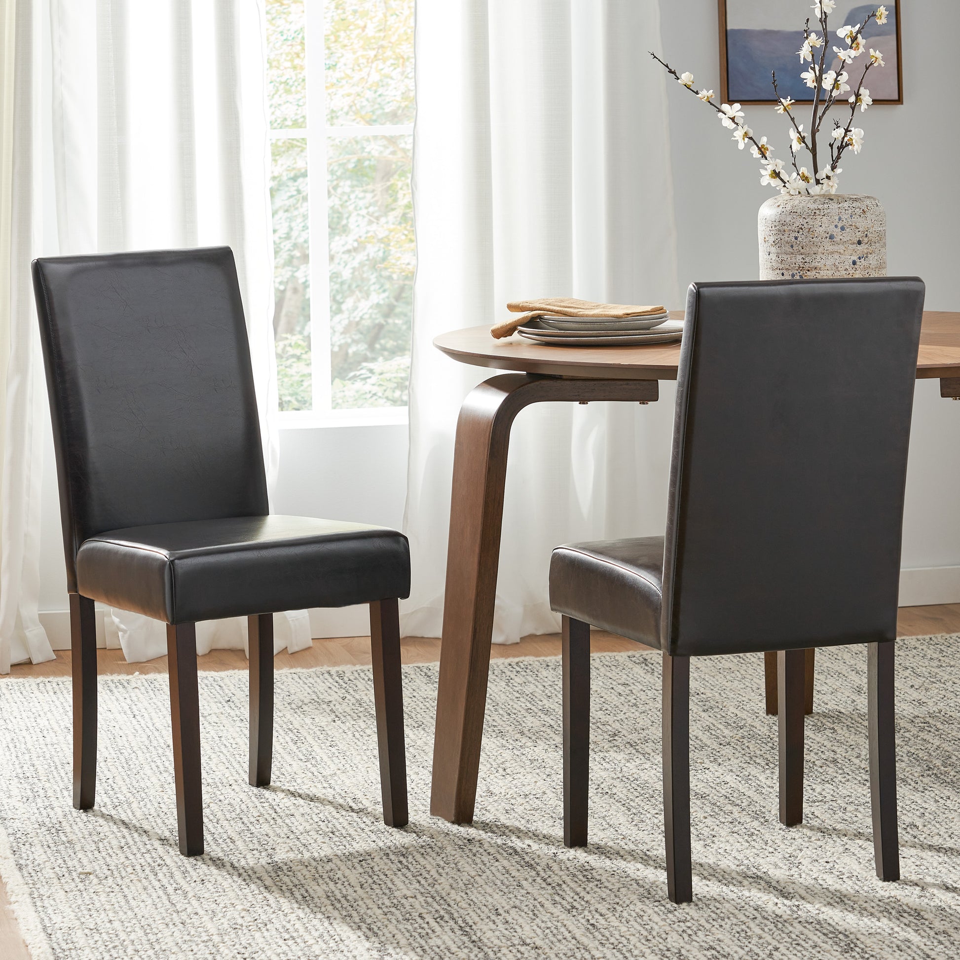 Ryan Kd Dining Chair - Brown Leather