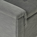 Alden Armed Storage Bench Gray Fabric