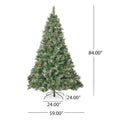 7' Cashmere And Snow Bristle Mixed Tree With 75Pine Cones And 900 Led Lights Ul,1233Tips,Dia:59 Green Pvc