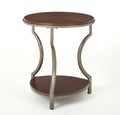 Miles Round End Table Brown Brown Iron