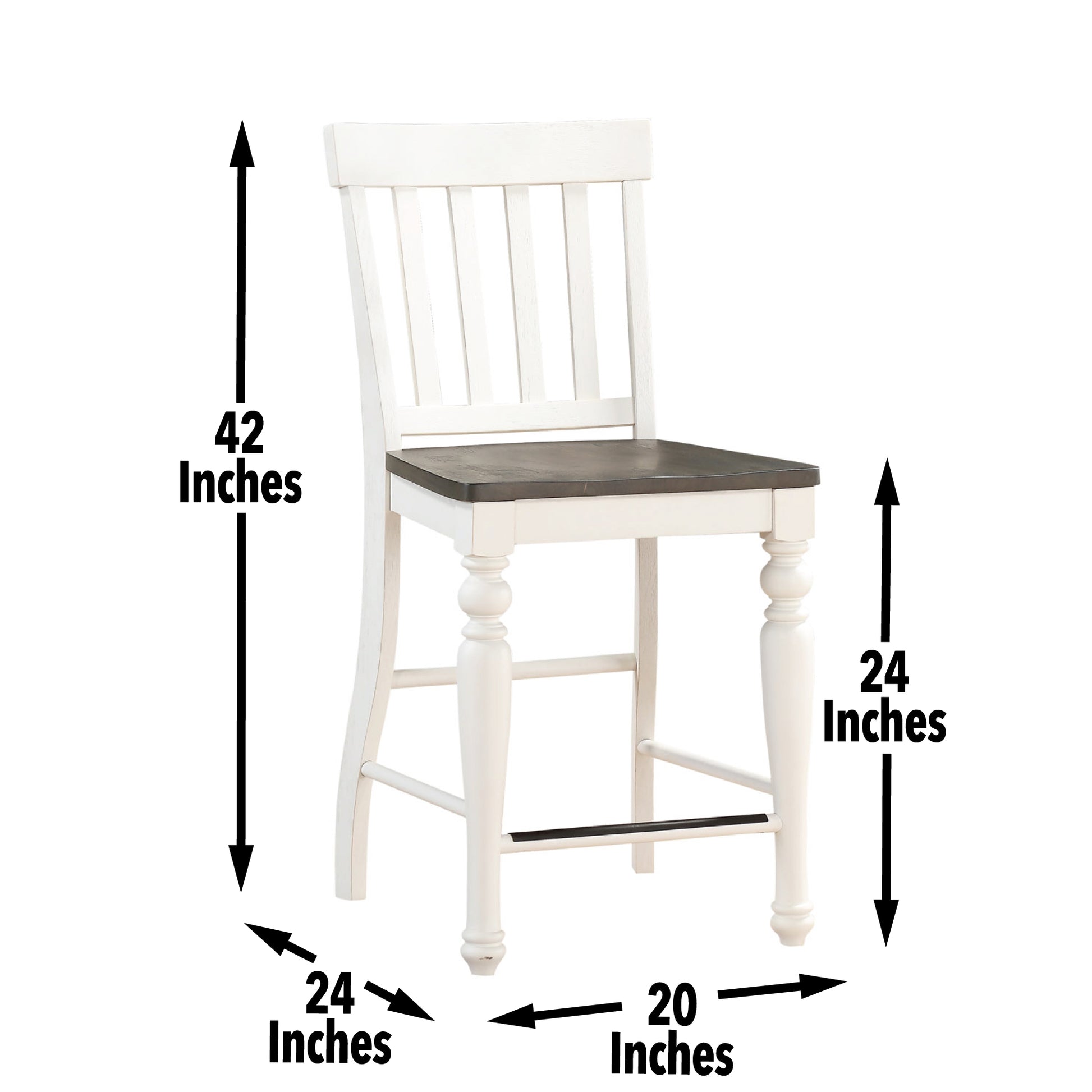 Joanna Counter Chair Set Of 2 Two Tone White Wood