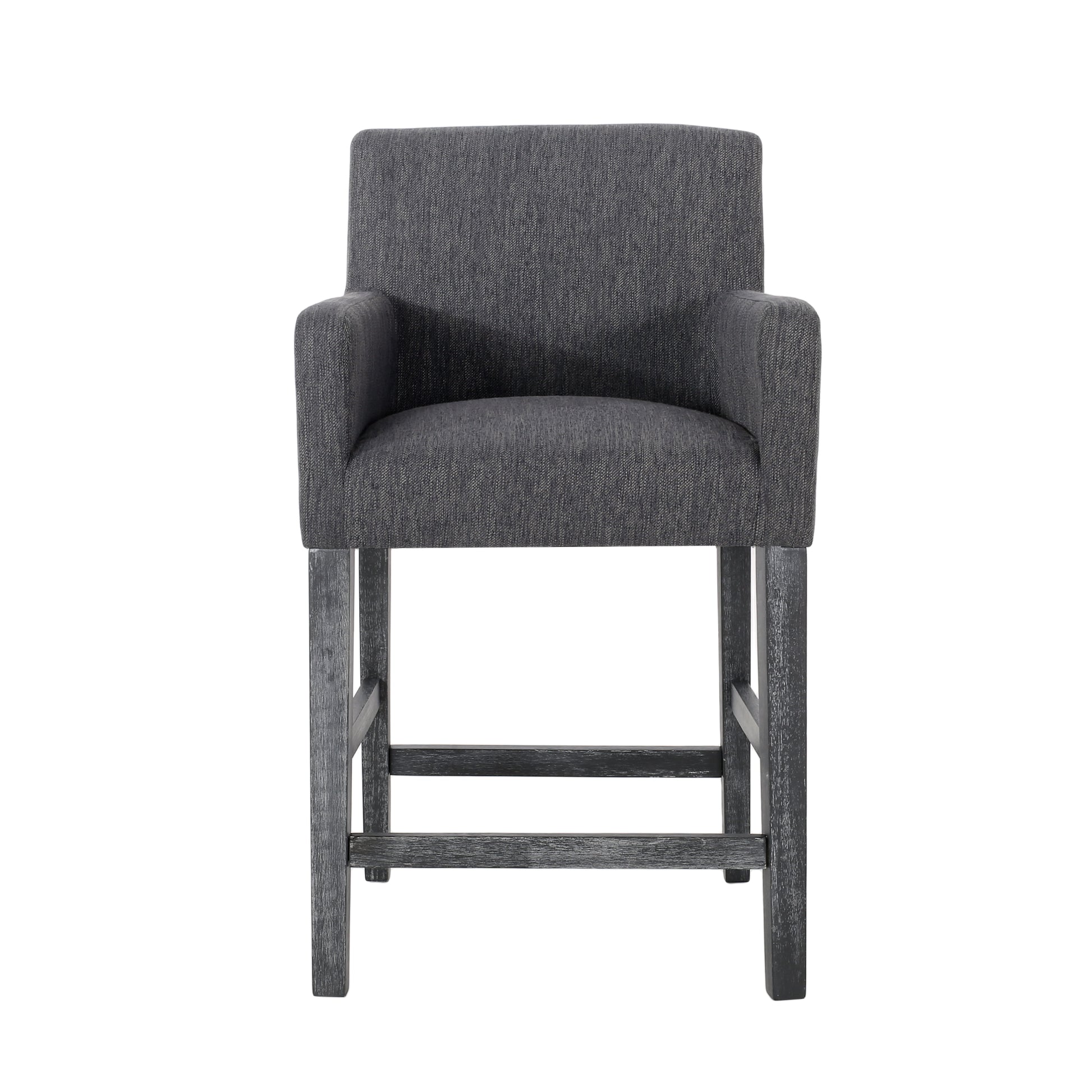 Set Of 2 Upholstered 26 Inch Counter Stool Charcoal Gray Charcoal Set Of 2 Fabric