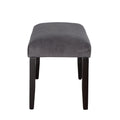 Napoli Velvet Dining Bench Gray Dark Gray Wood