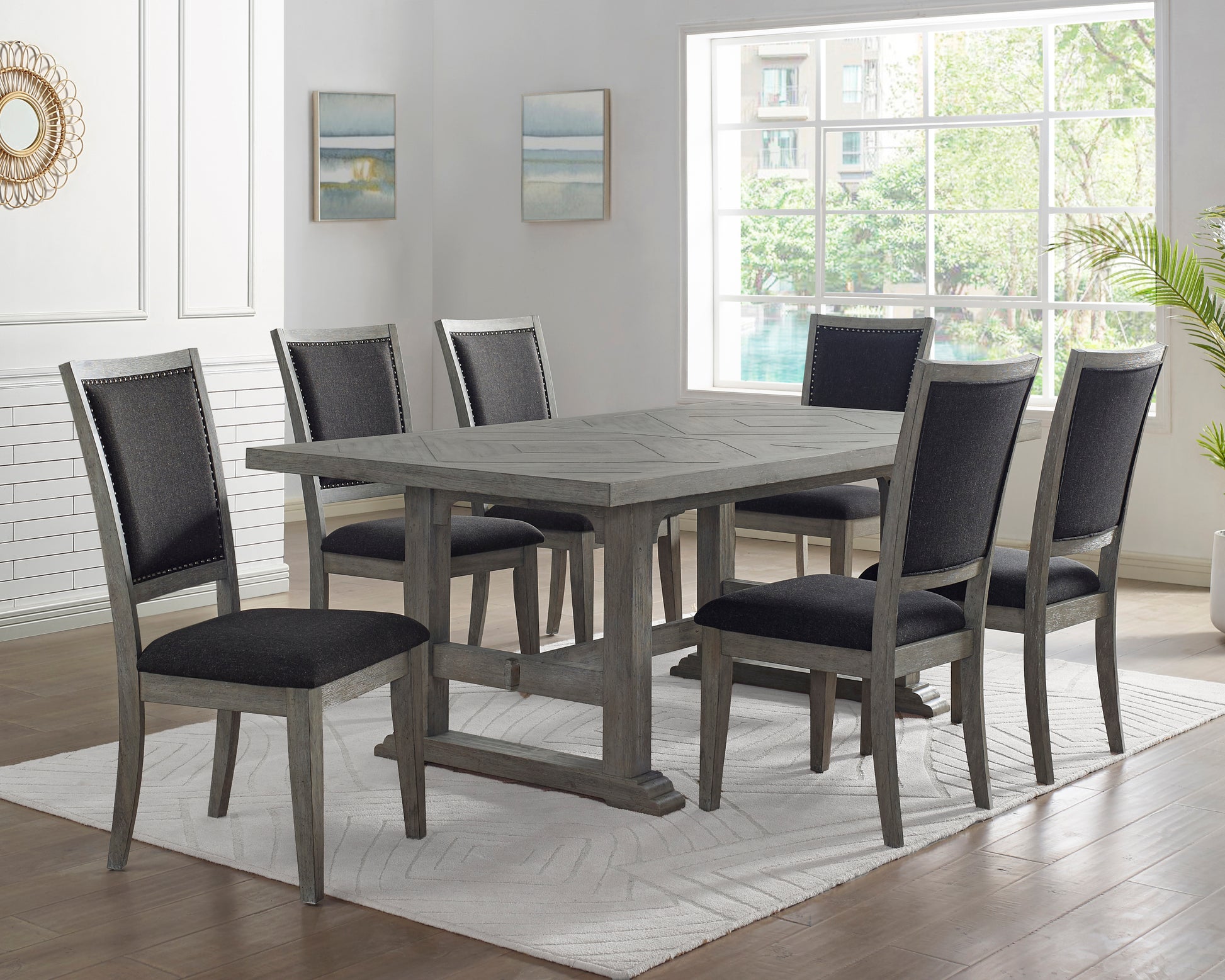 Whitford Dining Table Gray Gray Wood