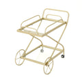 Bar Cart Gold Glass Metal