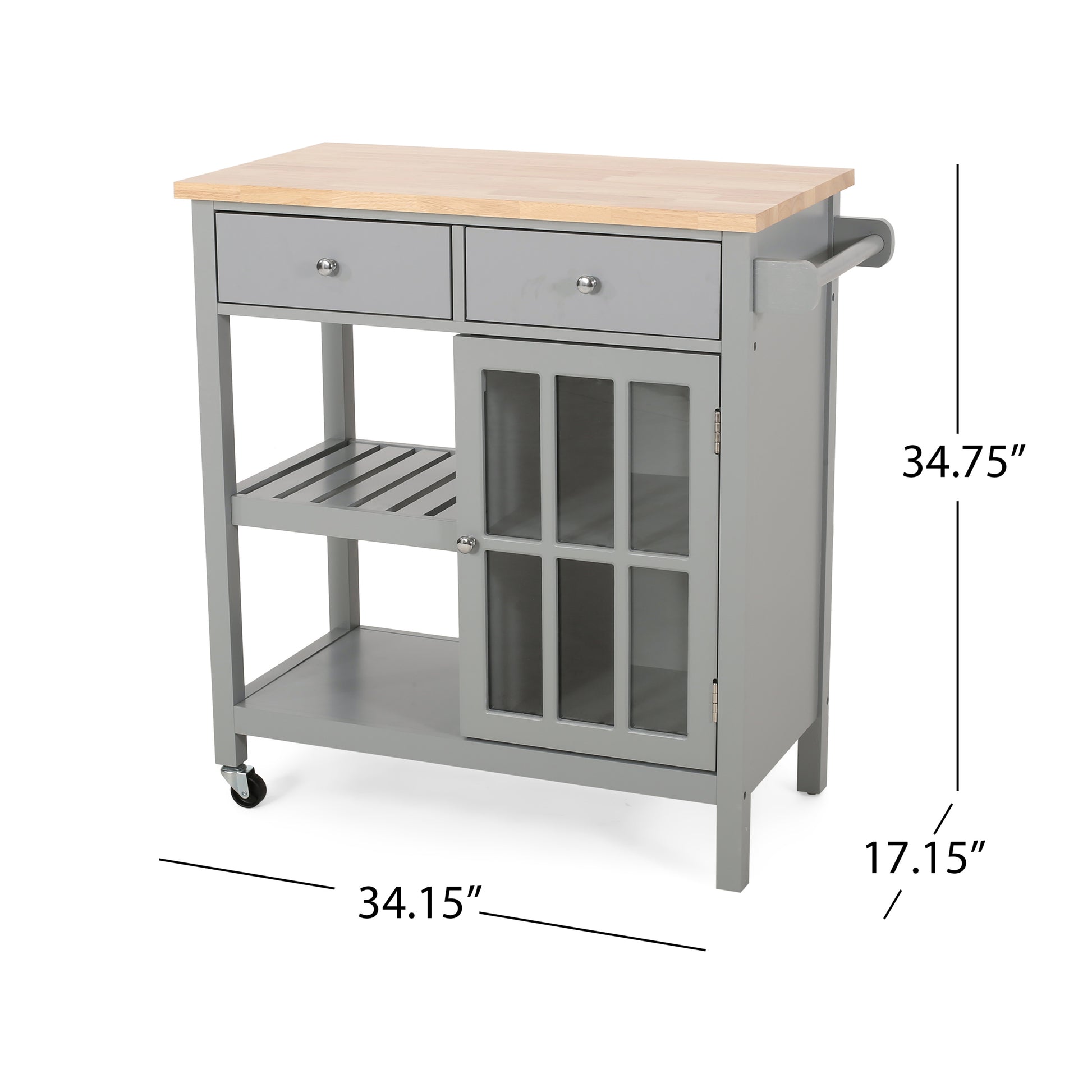 Kitchen Cart Grey Wood