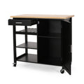 Kitchen Cart Black Wood