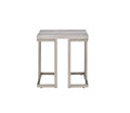 David End Table White White Iron