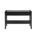 Garvine Sintered Stone Sofa Table Black Black Wood