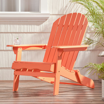 Malibu Adirondack Chair Tangerine Acacia Wood