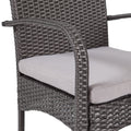 Cordoba Kd Pe Wicker Dining Chair Grey Pe Rattan Iron Waterproof Fabric