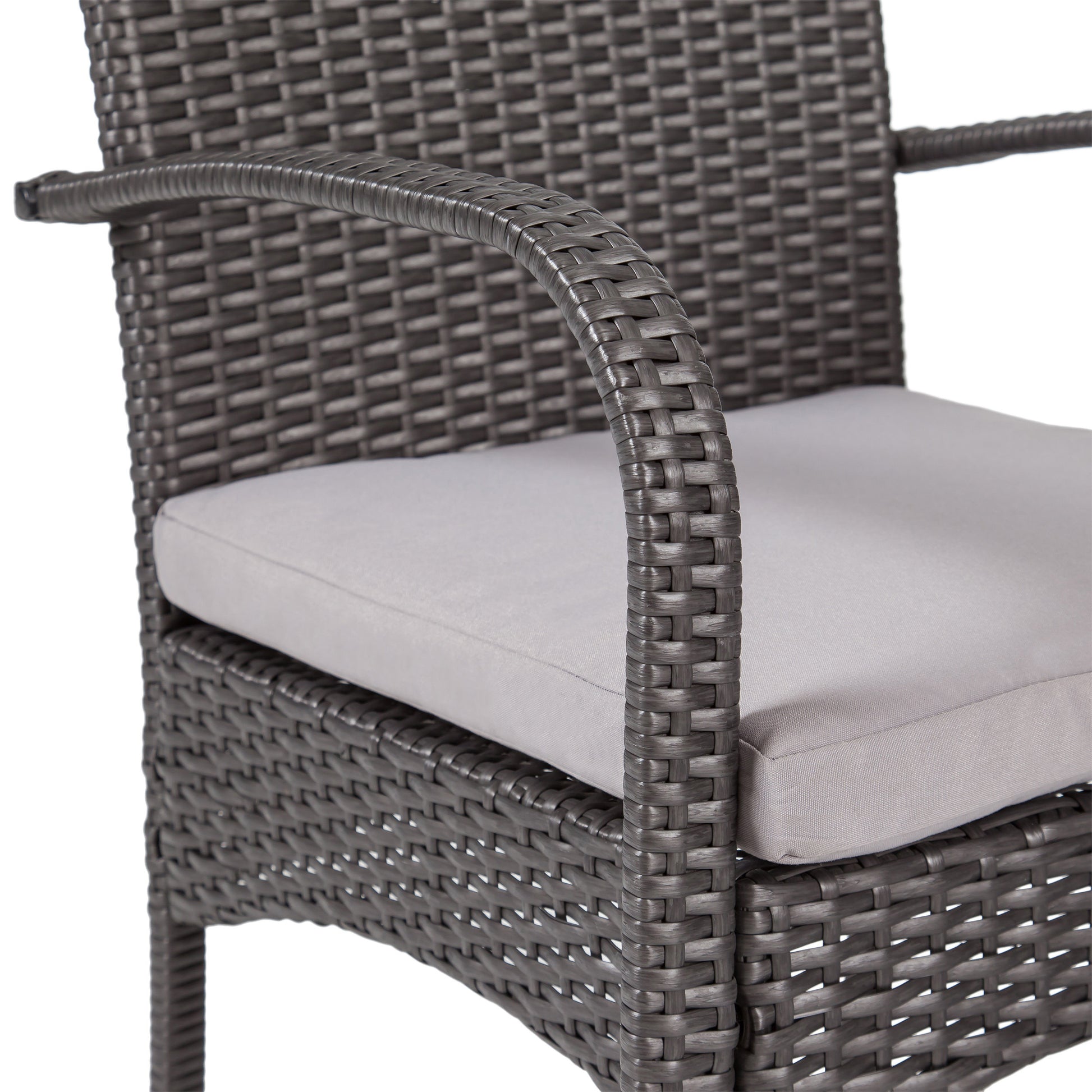 Cordoba Kd Pe Wicker Dining Chair Grey Pe Rattan Iron Waterproof Fabric