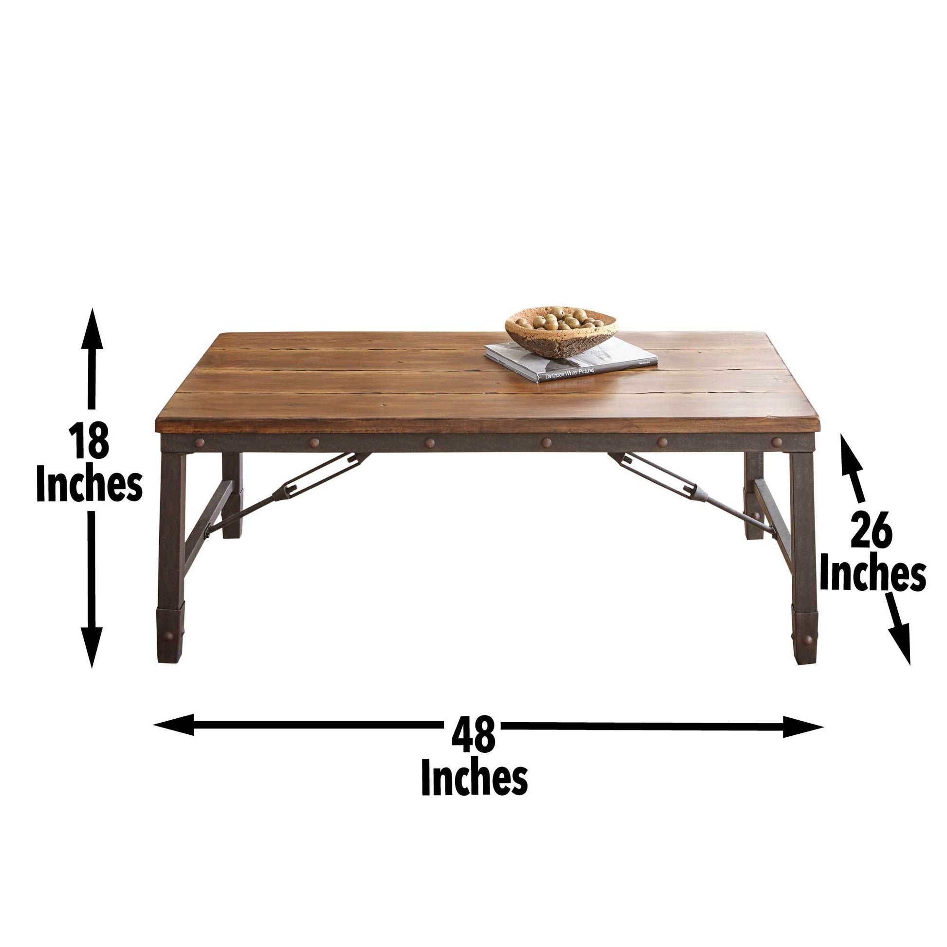 Ashford Coffee Table Brown Brown Iron